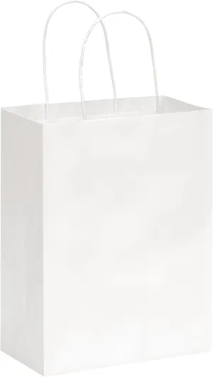 OUTUXED 60pcs Paper Gift Bags, Kraft Paper Bags with Handles, 7.1x3.6x9.3in Medium Size Paper Bags for Retail, Gift Wrapping, and Shopping