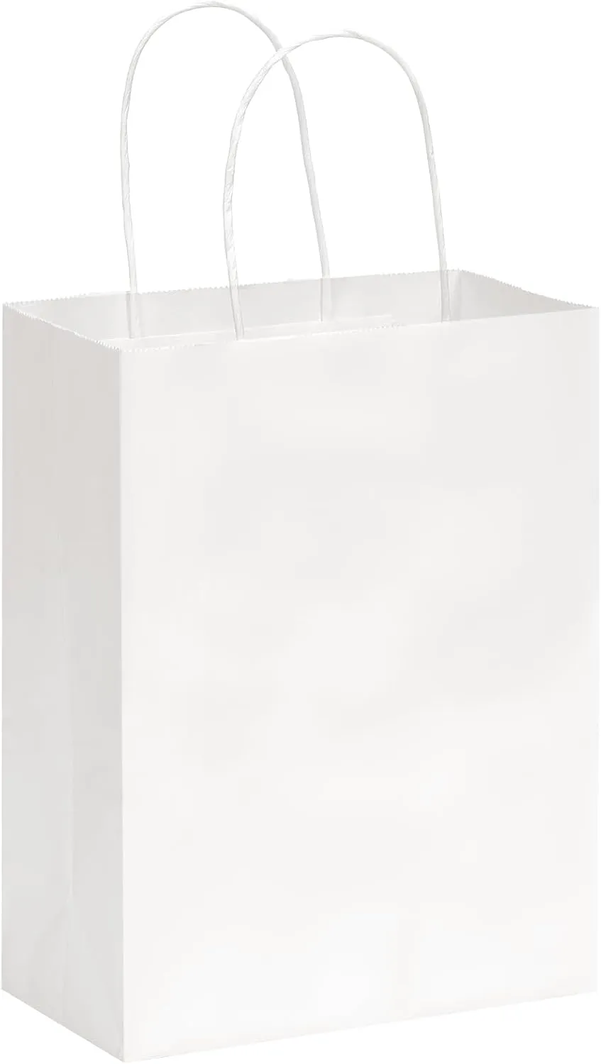 OUTUXED 60pcs Paper Gift Bags, Kraft Paper Bags with Handles, 7.1x3.6x9.3in Medium Size Paper Bags for Retail, Gift Wrapping, and Shopping