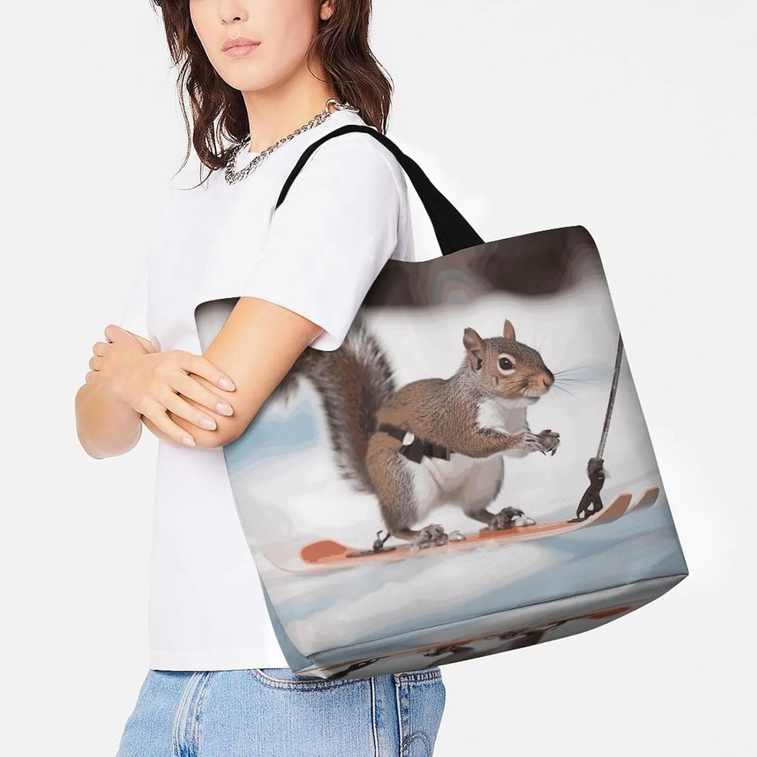 Owl And Flower Beach Bag Reusable Tote Bag Foldable Grocery Bags Women Shopping Bags for Daily Essentials