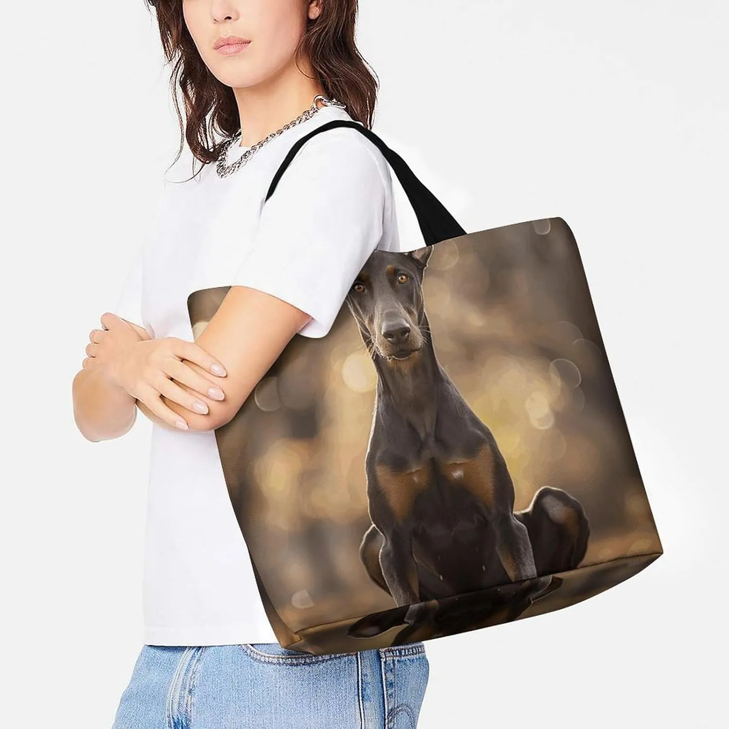 Owl And Flower Beach Bag Reusable Tote Bag Foldable Grocery Bags Women Shopping Bags for Daily Essentials