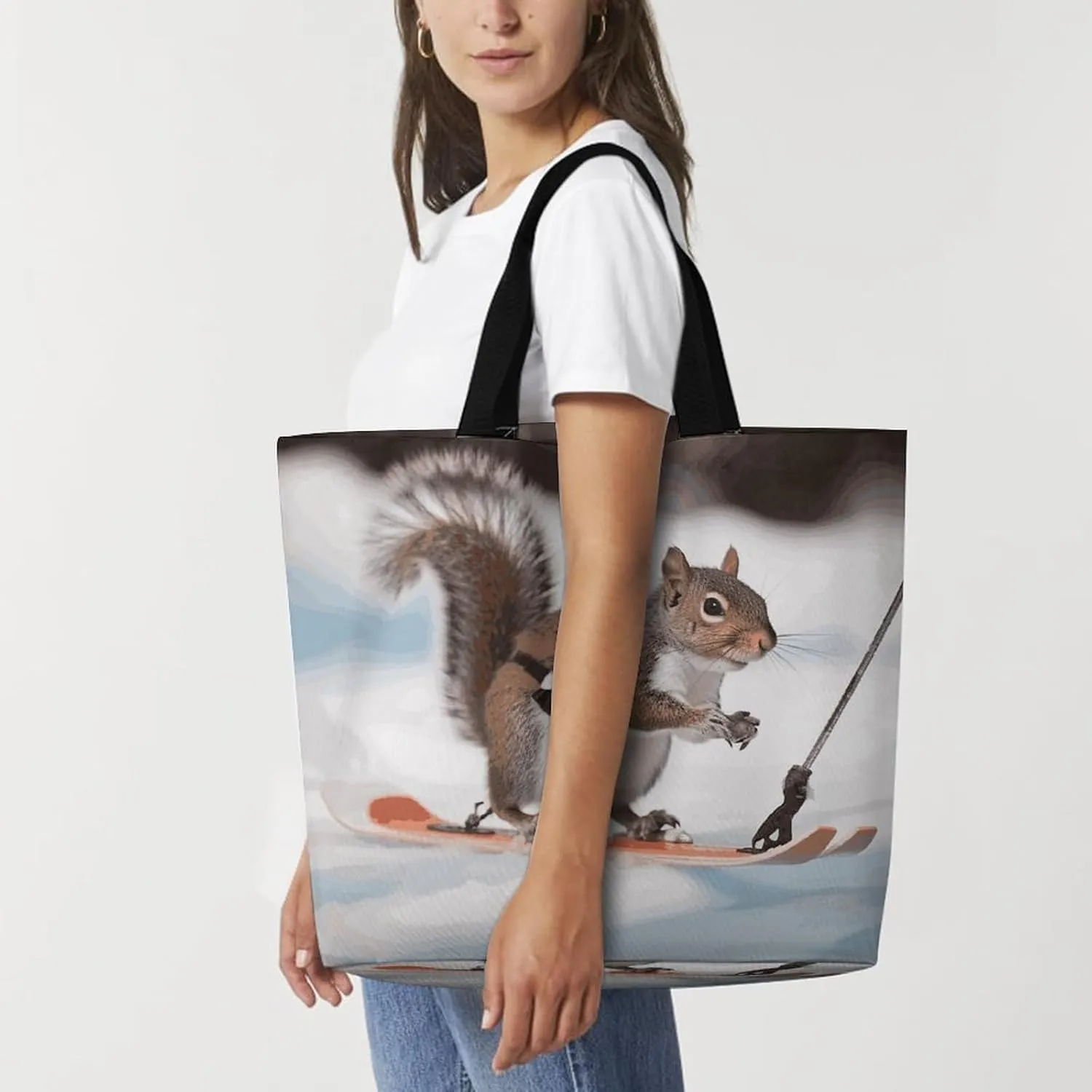 Owl And Flower Beach Bag Reusable Tote Bag Foldable Grocery Bags Women Shopping Bags for Daily Essentials