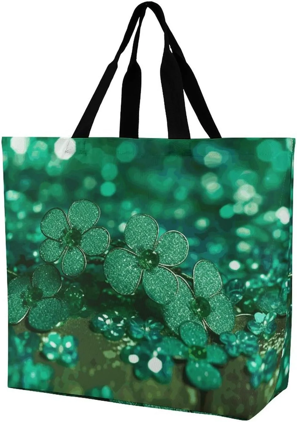 Painting Flower Pigs Beach Bag Reusable Tote Bag Foldable Grocery Bags Women Shopping Bags for Daily Essentials
