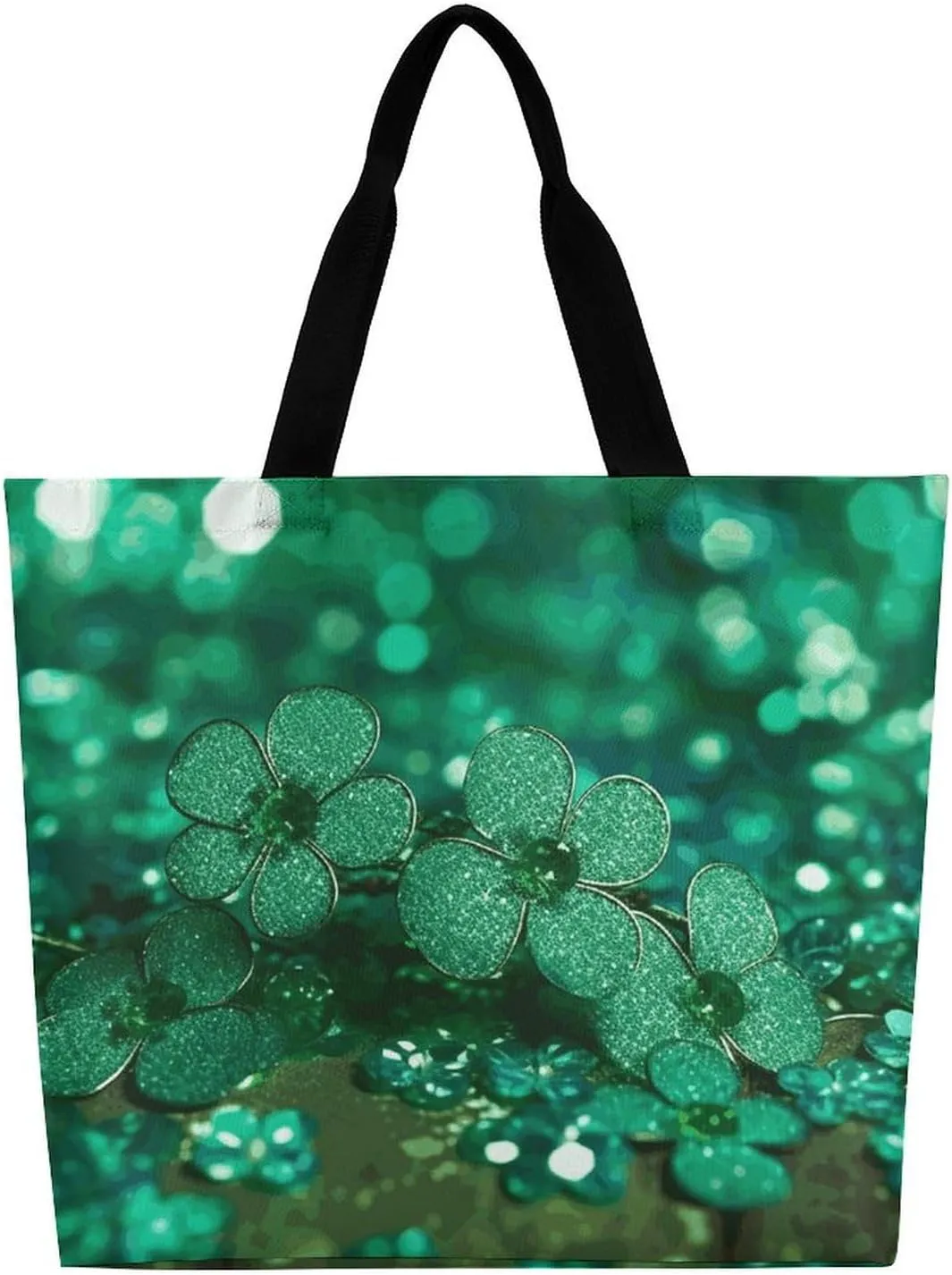 Painting Flower Pigs Beach Bag Reusable Tote Bag Foldable Grocery Bags Women Shopping Bags for Daily Essentials