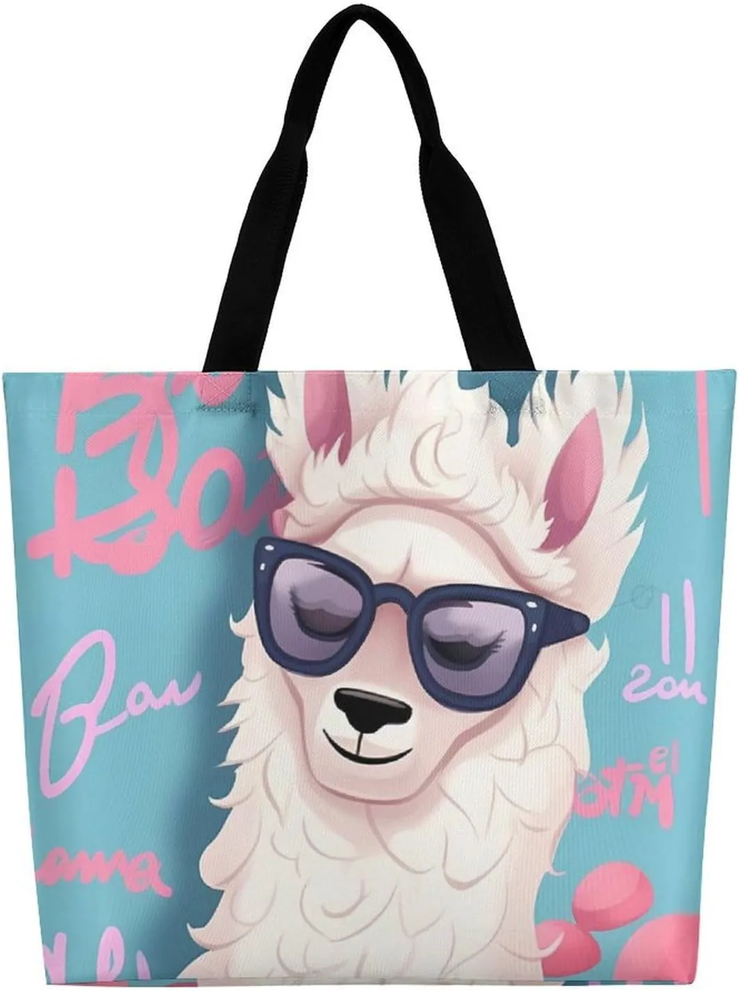 Painting Flower Pigs Beach Bag Reusable Tote Bag Foldable Grocery Bags Women Shopping Bags for Daily Essentials