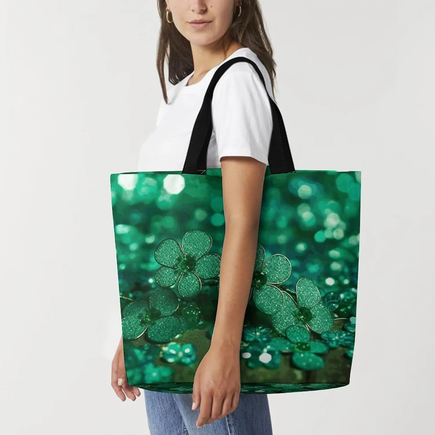 Painting Flower Pigs Beach Bag Reusable Tote Bag Foldable Grocery Bags Women Shopping Bags for Daily Essentials