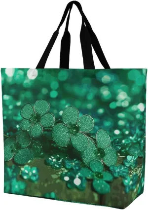 Painting Flower Pigs Beach Bag Reusable Tote Bag Foldable Grocery Bags Women Shopping Bags for Daily Essentials