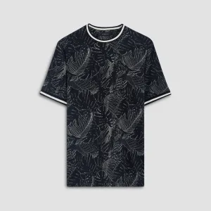 Palm Leaf Print Crew Neck T-shirt