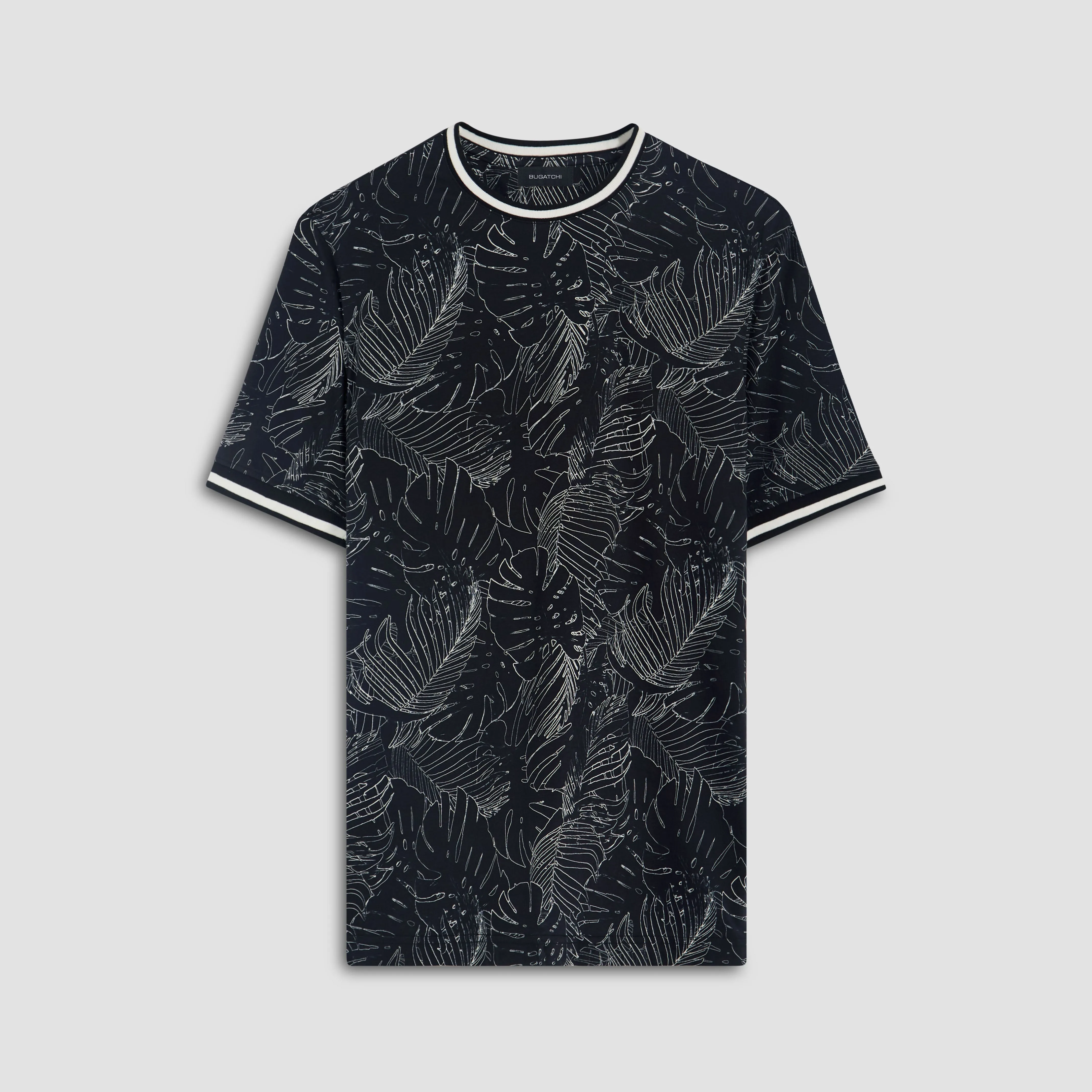 Palm Leaf Print Crew Neck T-shirt