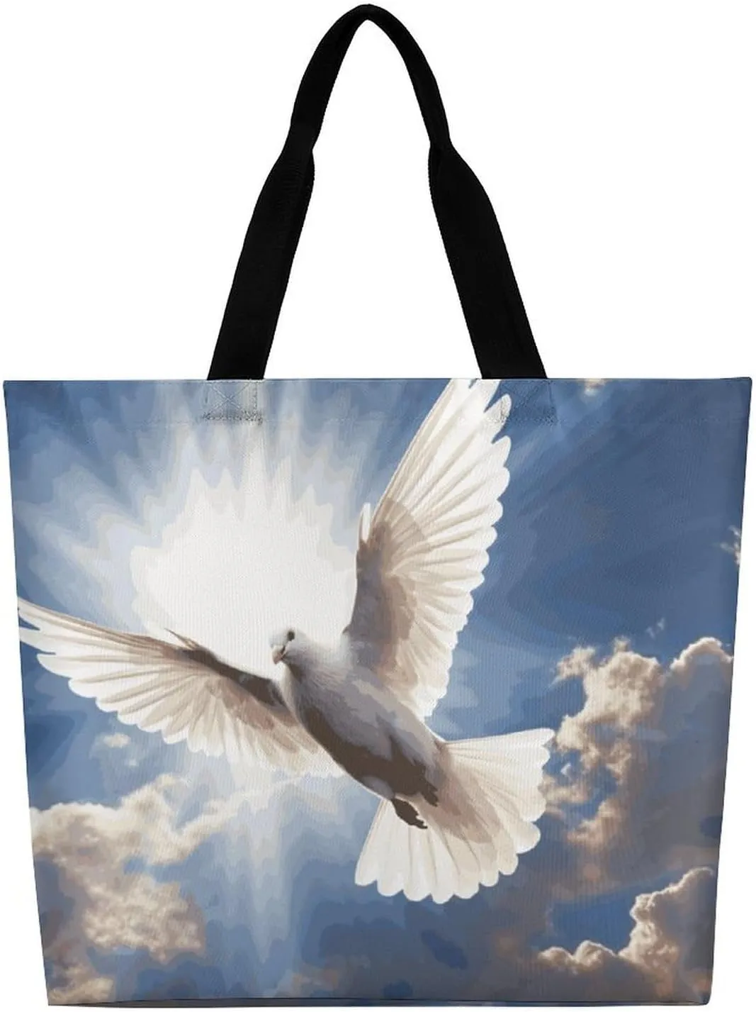 Pastel Color Smiley Face Beach Bag Reusable Tote Bag Foldable Grocery Bags Women Shopping Bags for Daily Essentials