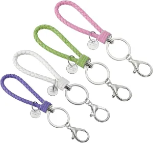 PATIKIL Keychain Bracelet,Woven Leather Wristlet Keychain for Women and Men Handmade Keyring Holder for Car Keys