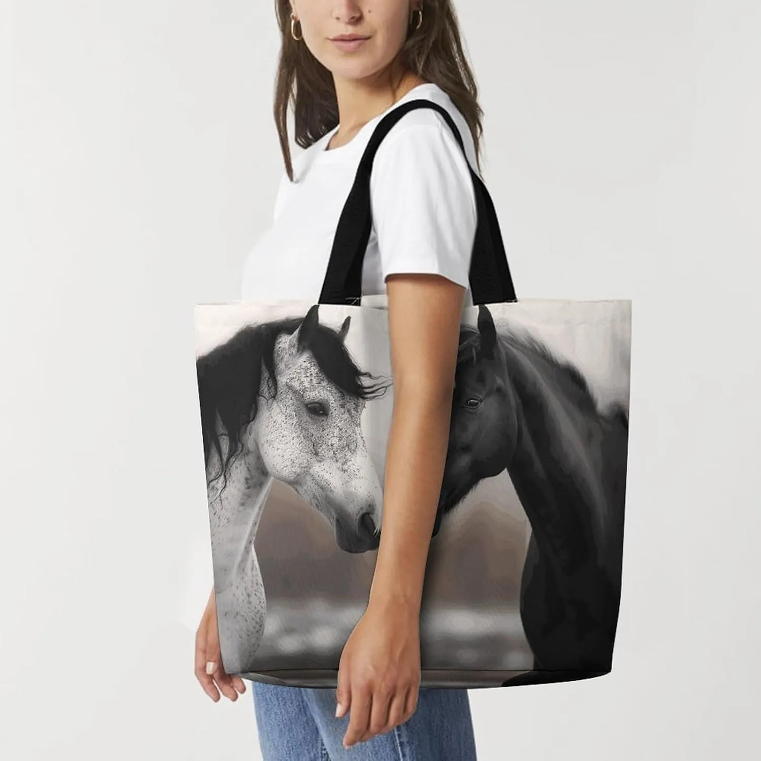 Pelican Bird Blue Sea Sky Beach Bag Reusable Tote Bag Foldable Grocery Bags Women Shopping Bags for Daily Essentials