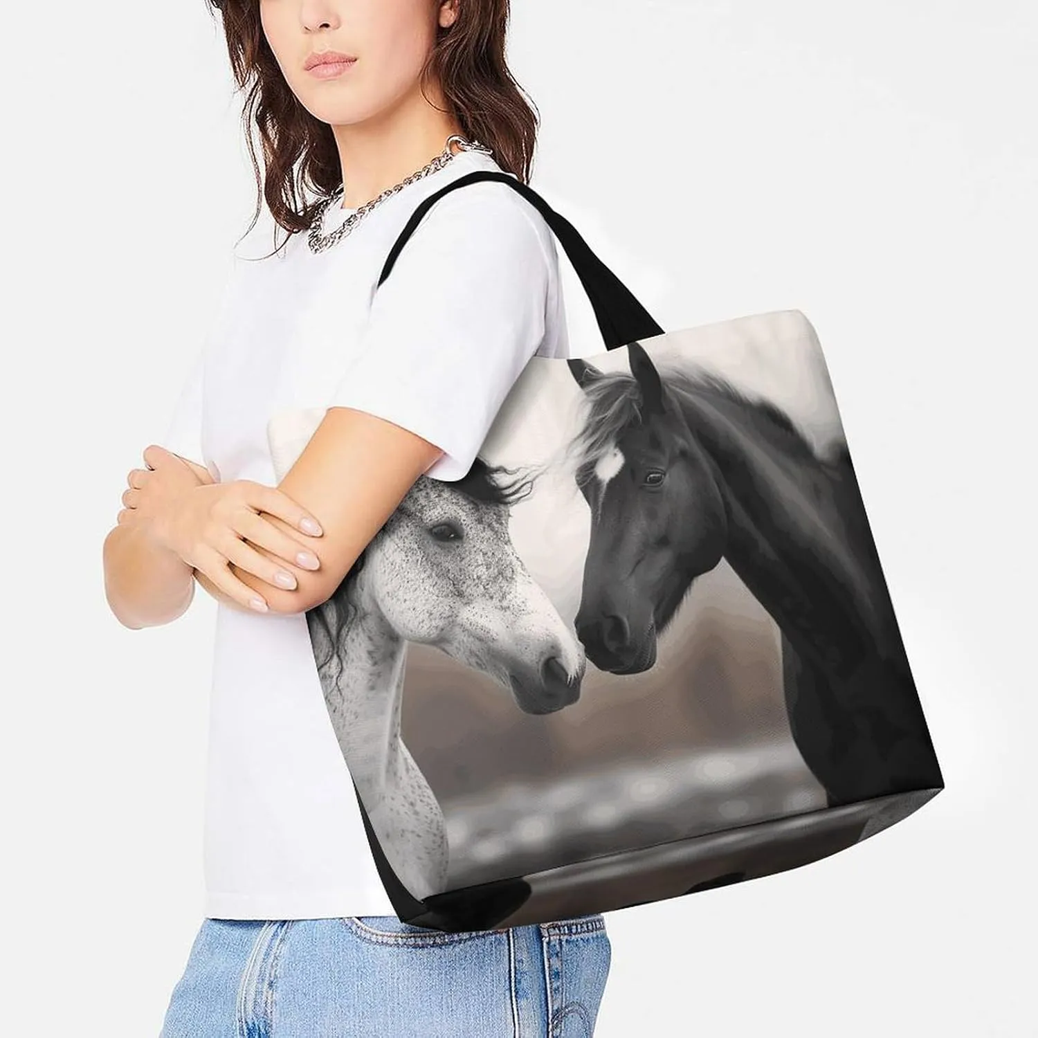 Pelican Bird Blue Sea Sky Beach Bag Reusable Tote Bag Foldable Grocery Bags Women Shopping Bags for Daily Essentials
