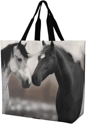 Pelican Bird Blue Sea Sky Beach Bag Reusable Tote Bag Foldable Grocery Bags Women Shopping Bags for Daily Essentials