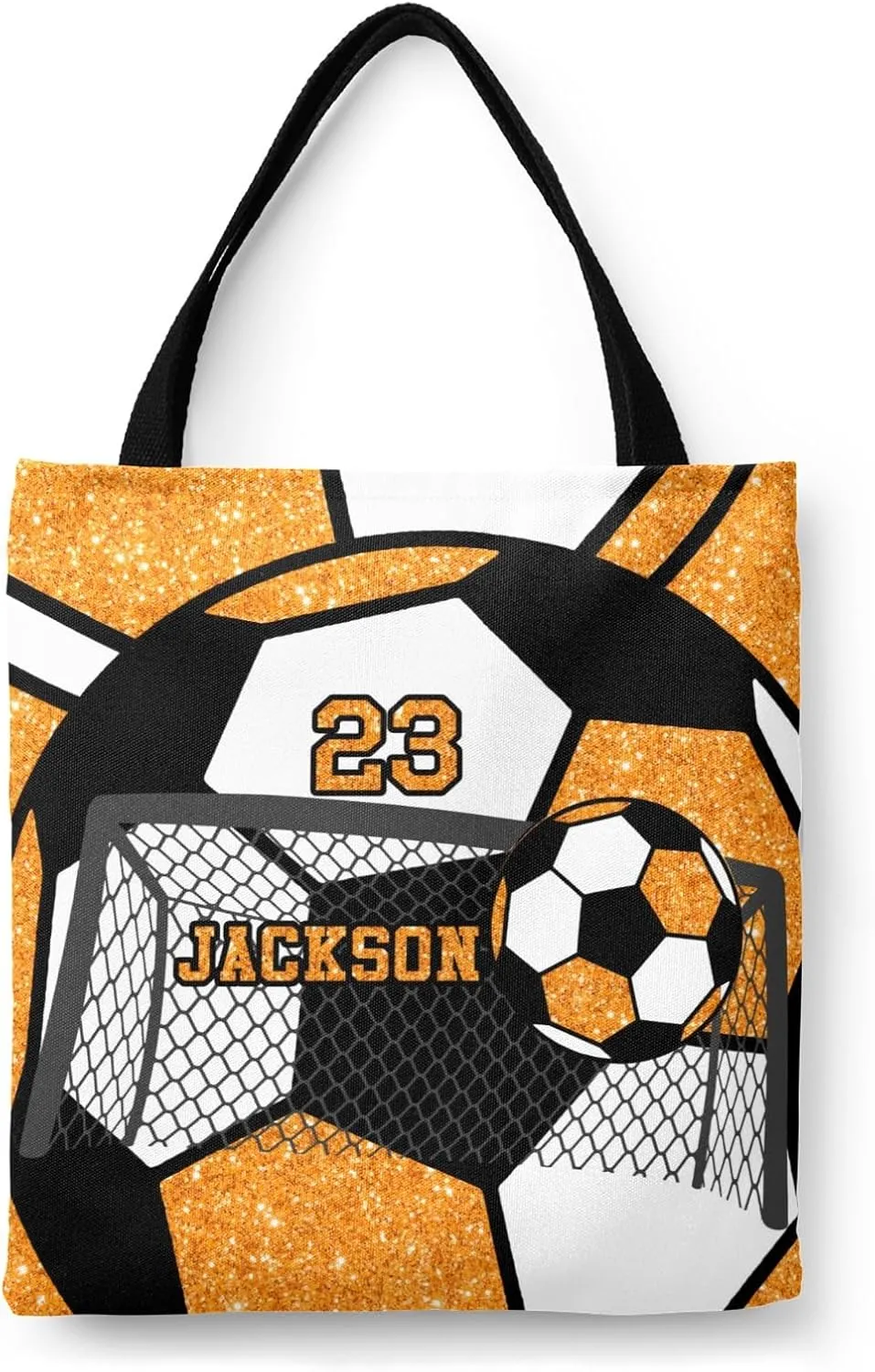 Personalized Name Gym Sport Soccer Ball Red Handbag Gift Bags Christmas Treat Bags for Holiday Party Gift Bags