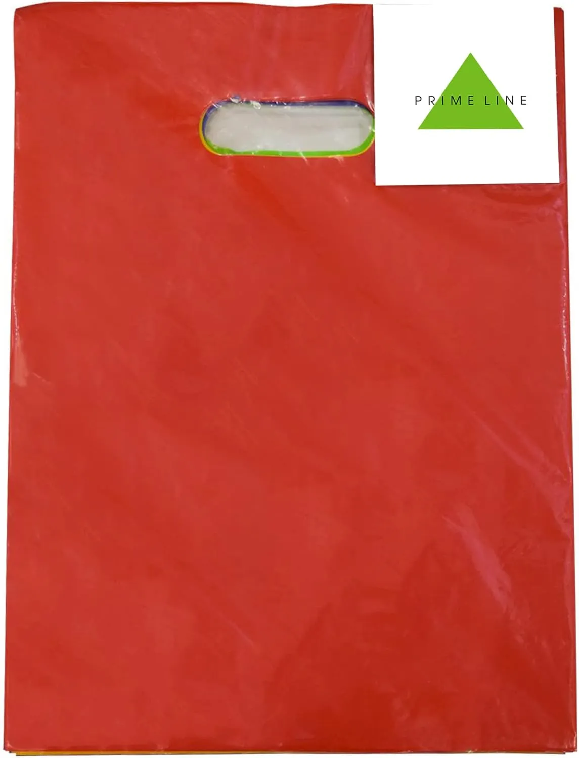 Prime Line Packaging Colored Plastic Gift Bags with Handles, 2 Mil Die Cut, for Party, Small Businesses, Merchandise, Goodie, Bulk - 9x12, 100 Pack