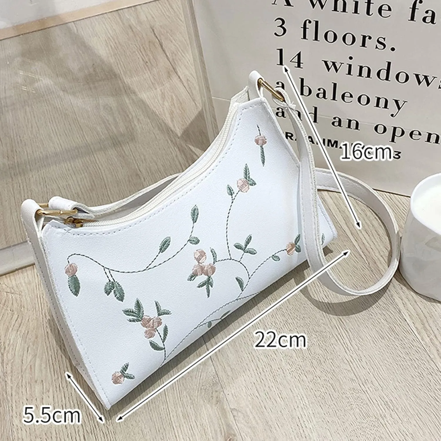 Purses and Handbags Fashion Women Artificial Leather Embroidery Underarm Bag Phone Bag Shoulder Messenger