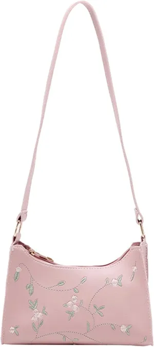 Purses and Handbags Fashion Women Artificial Leather Embroidery Underarm Bag Phone Bag Shoulder Messenger