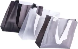 Pvc Shopping Tote Bag Folding Handles Reusable Bag Large Storage Pouch for Daily Use