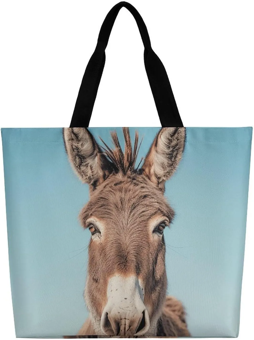 Real Image of Donkey Beach Bag Reusable Tote Bag Foldable Grocery Bags Women Shopping Bags for Daily Essentials