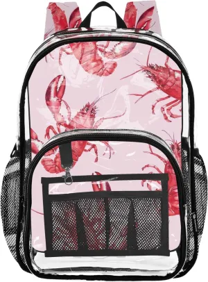 Red Lobster Girls Backpacks, Clear Plastic Bag, Book Bag, Backpack Clear