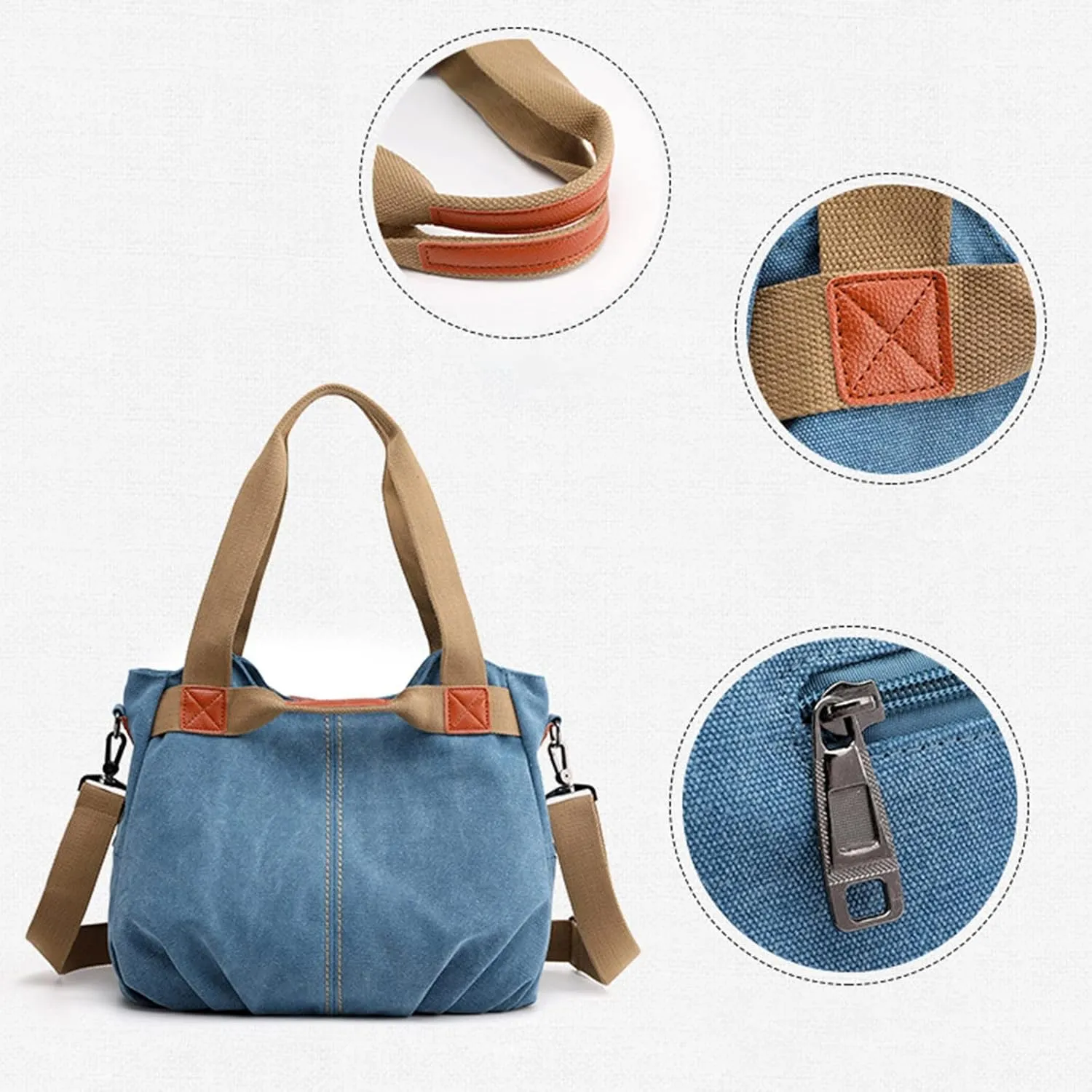 Retro Fashion One Shoulder Crossbody Women's Bag Large Capacity Fashion Handbag Women's Small (Sky Blue, One Size)