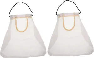 Reusable Mesh Bags Large Capacity Beige Fruits Tote Bags Hanging Storage for Groceries Space-saving Design