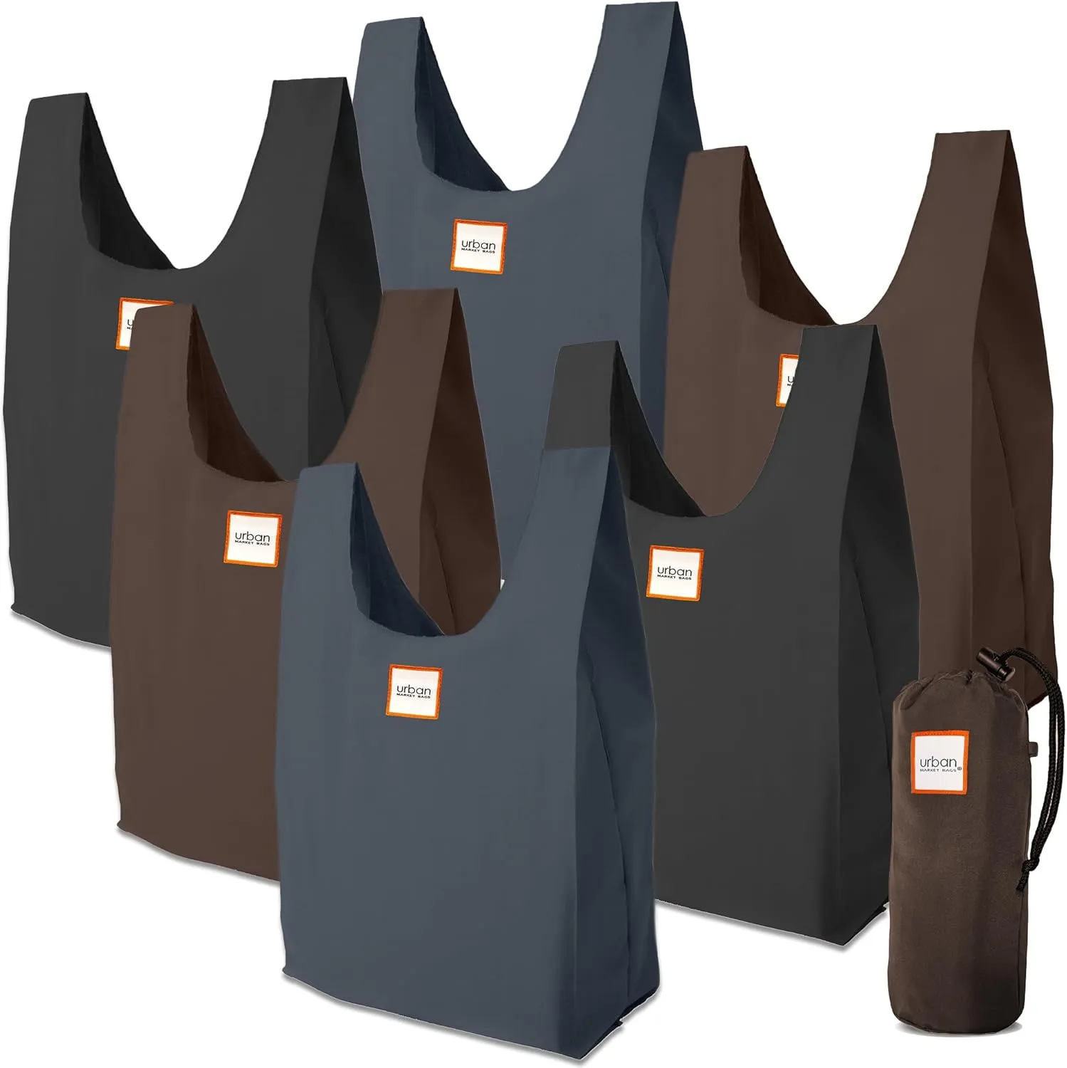 Reusable Shopping Bags, Versatile Grocery Totes, 22.5' x 12.5', Set of 6, Galaxy