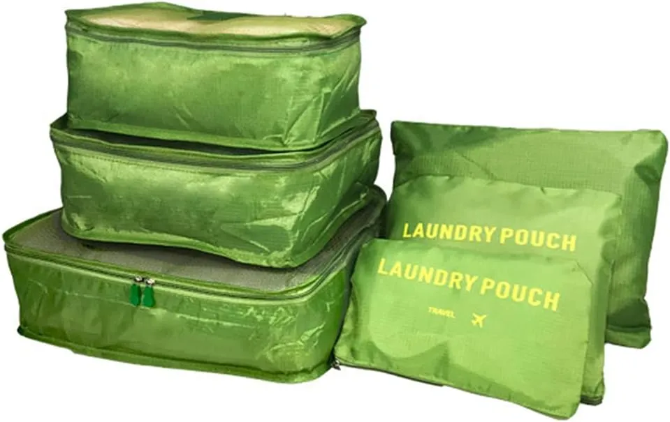 Rojeam Packing Cubes 6 Pcs Travel Luggage Organizer Packing Organizers Set (Green)