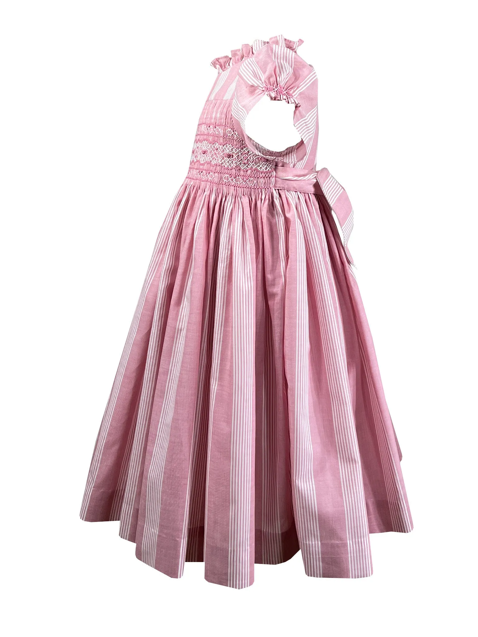 Rosewood Pink Striped Smocked Dress