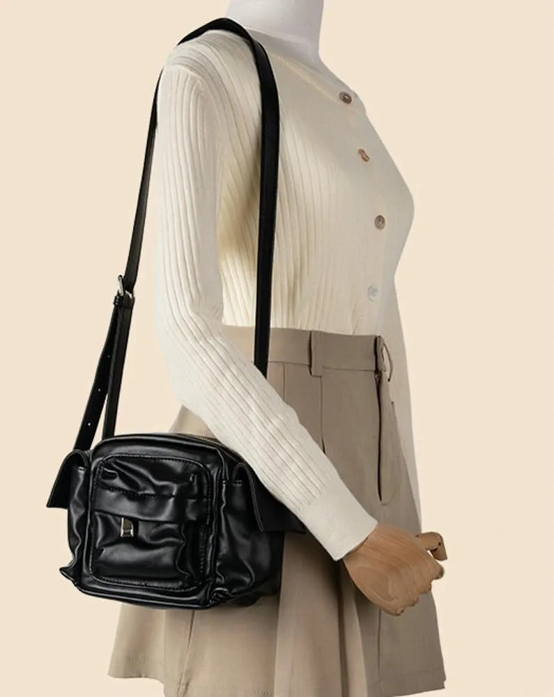 Rungion Small Y2k Crossbody Bag for Women Soft Vegan Leather Shoulder Purses Multi pocket Handbags Trendy Satchels