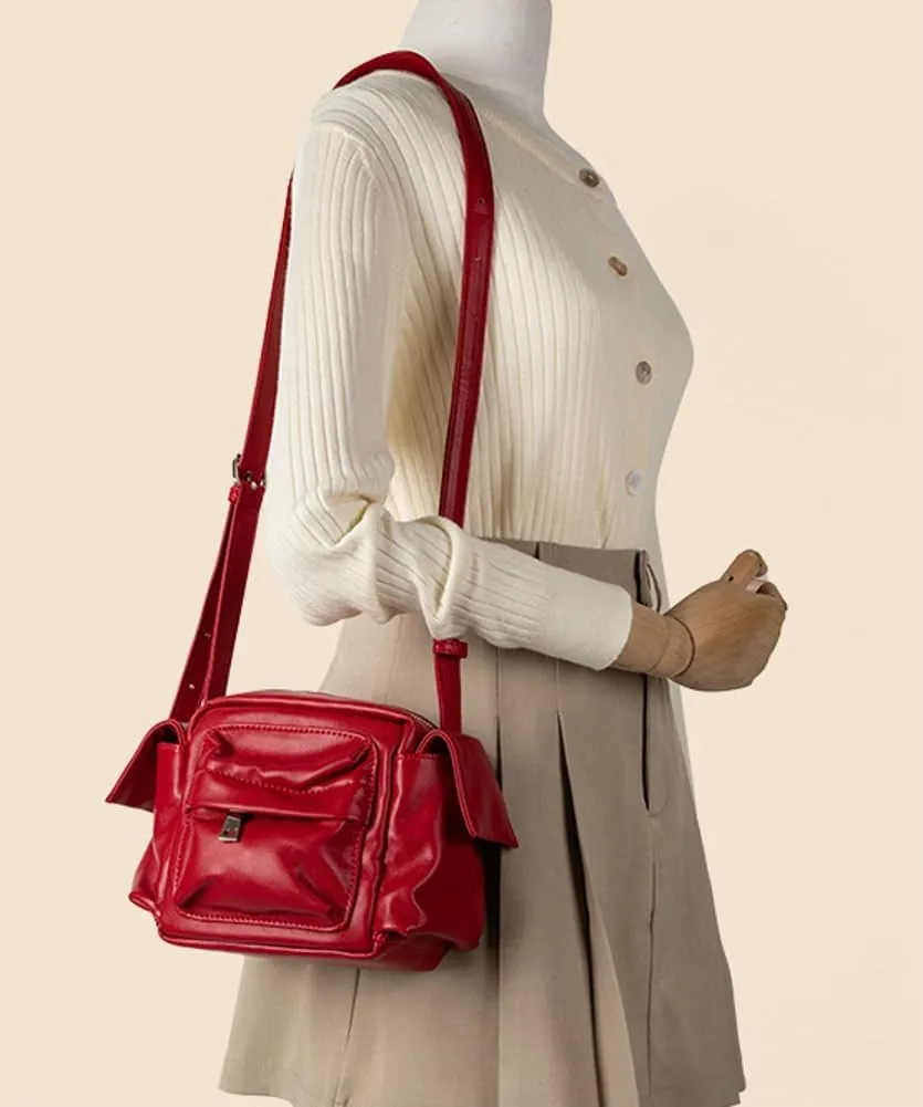 Rungion Small Y2k Crossbody Bag for Women Soft Vegan Leather Shoulder Purses Multi pocket Handbags Trendy Satchels