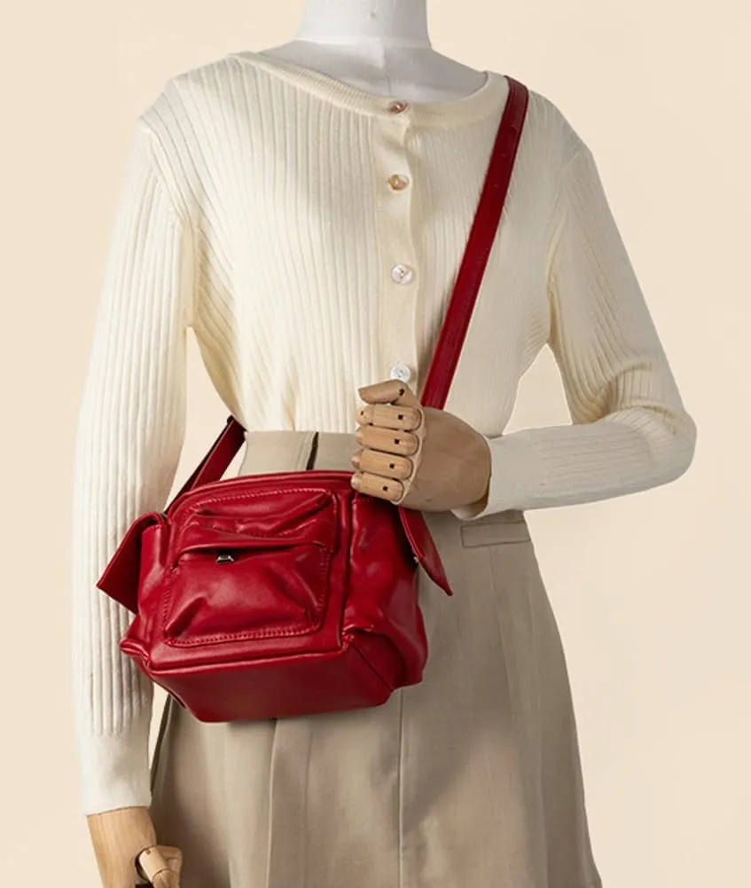 Rungion Small Y2k Crossbody Bag for Women Soft Vegan Leather Shoulder Purses Multi pocket Handbags Trendy Satchels