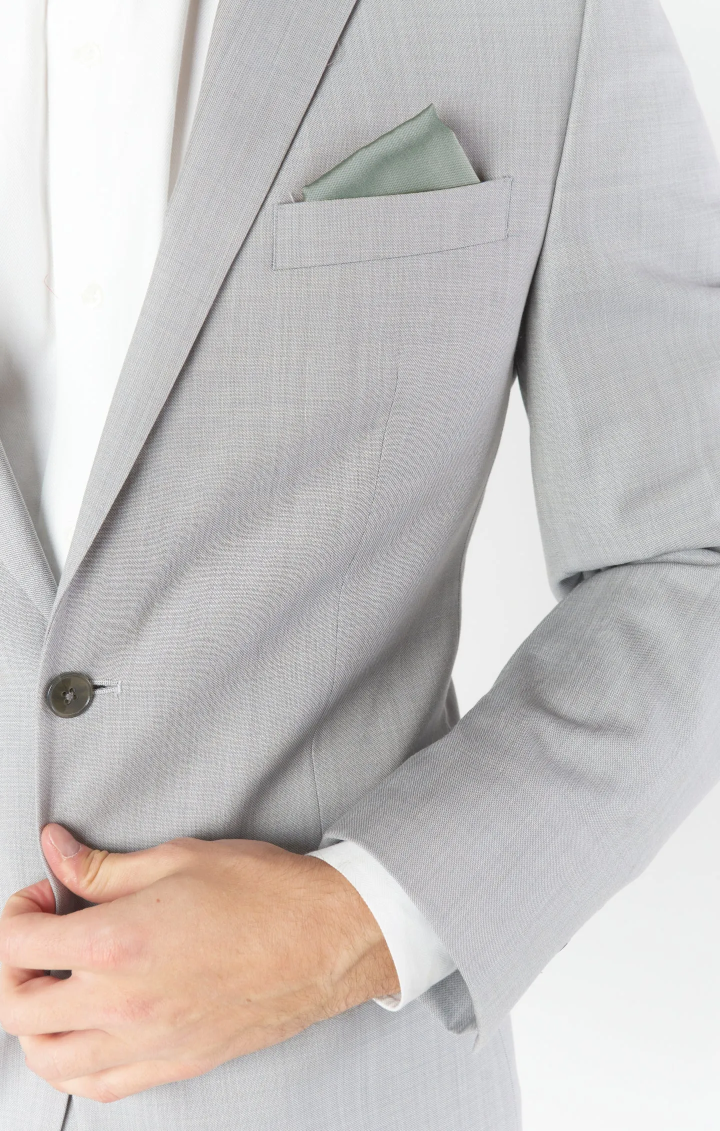 Sam Pocket Square ~ Deep Sage Solid