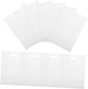 Set of 50 Frosted Plastic Bags with Handles Bulk Merchandise Bags Reusable Shopping for