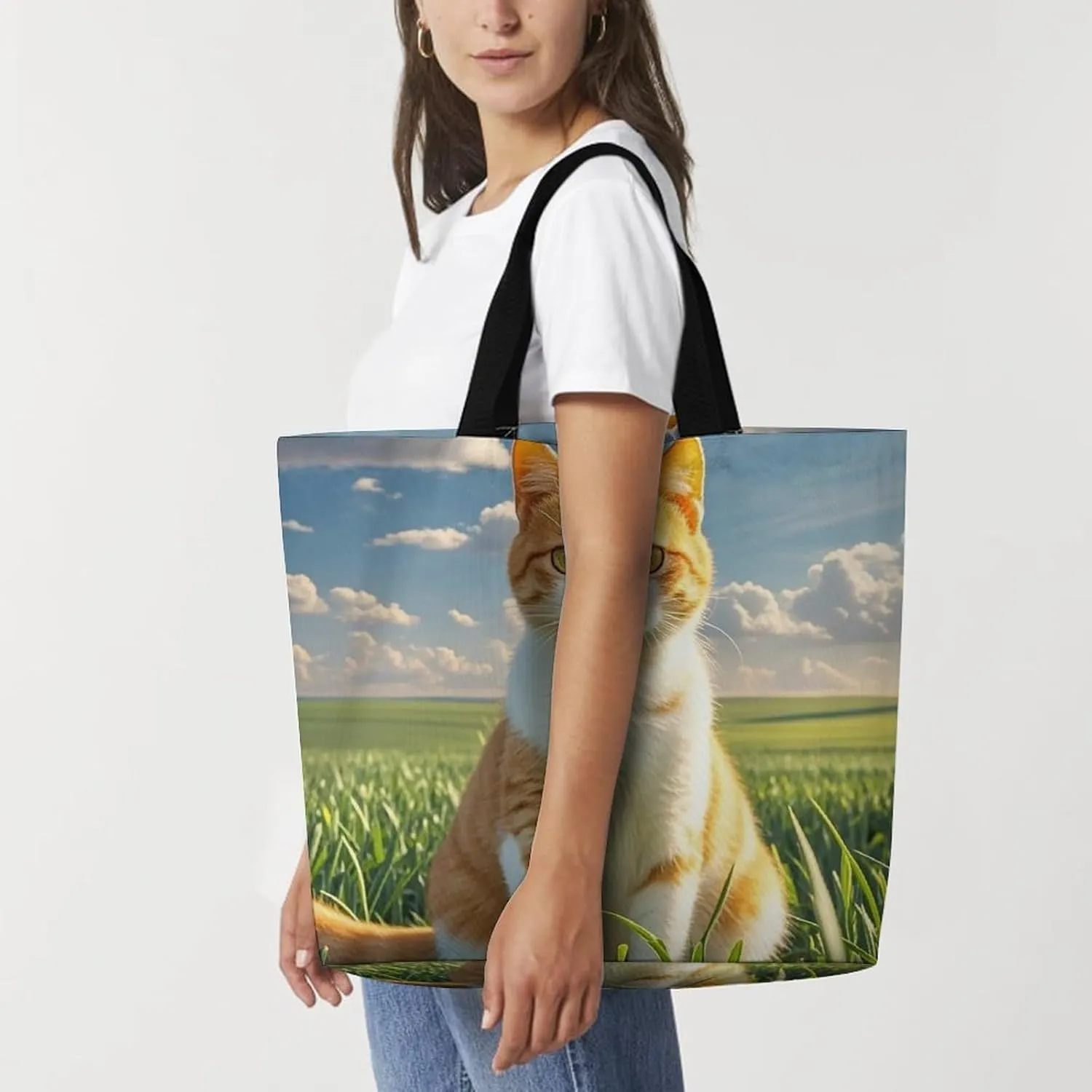Sheep Beach Bag Reusable Tote Bag Foldable Grocery Bags Women Shopping Bags for Daily Essentials