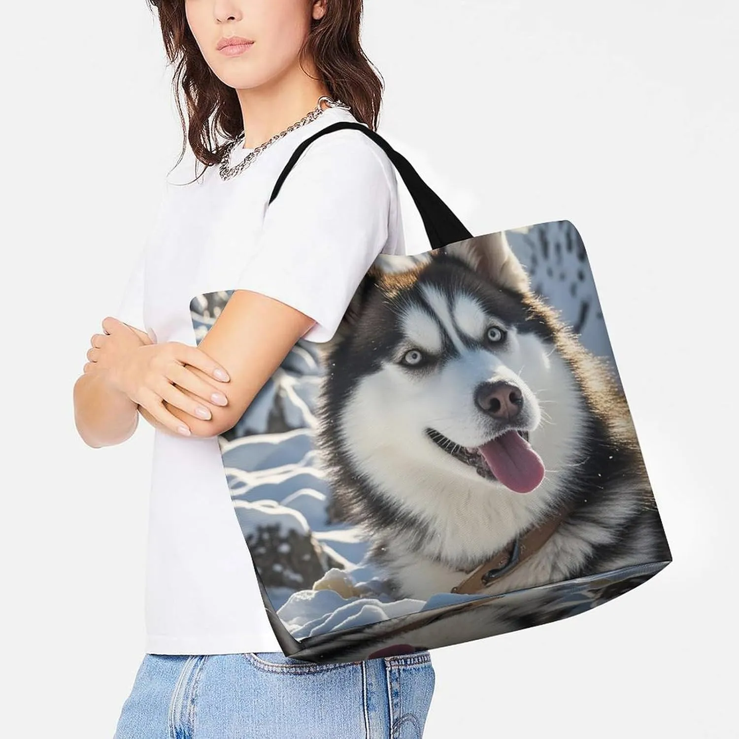 Sheep Beach Bag Reusable Tote Bag Foldable Grocery Bags Women Shopping Bags for Daily Essentials