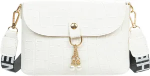 Shopper Handbag Travel Purse Fashion Women Artificial Leather Solid Color Pearl Decoration Hasp Phone Bag