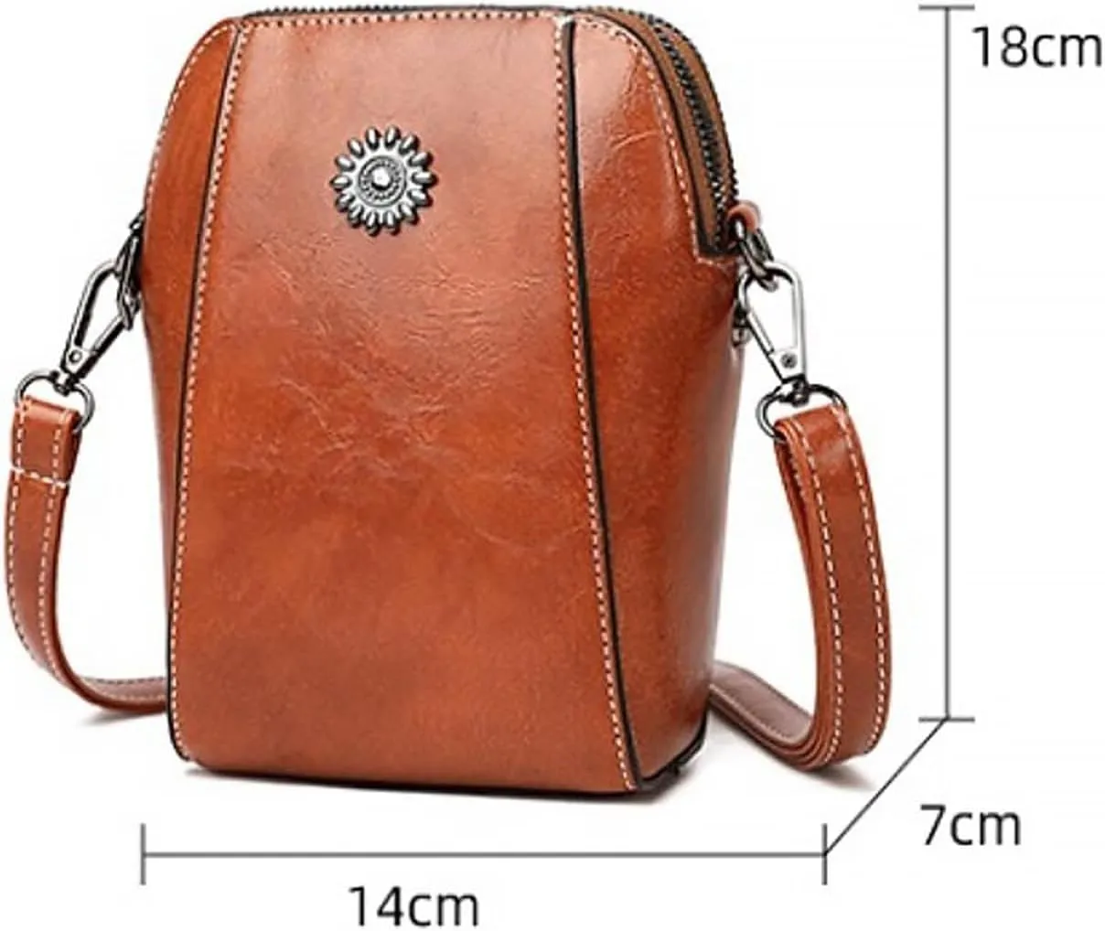 Shopper Shoulder Bag Large Purse & Tote Bag with Double Straps & Zipper Pockets for Everyday Travel Women's Saddle