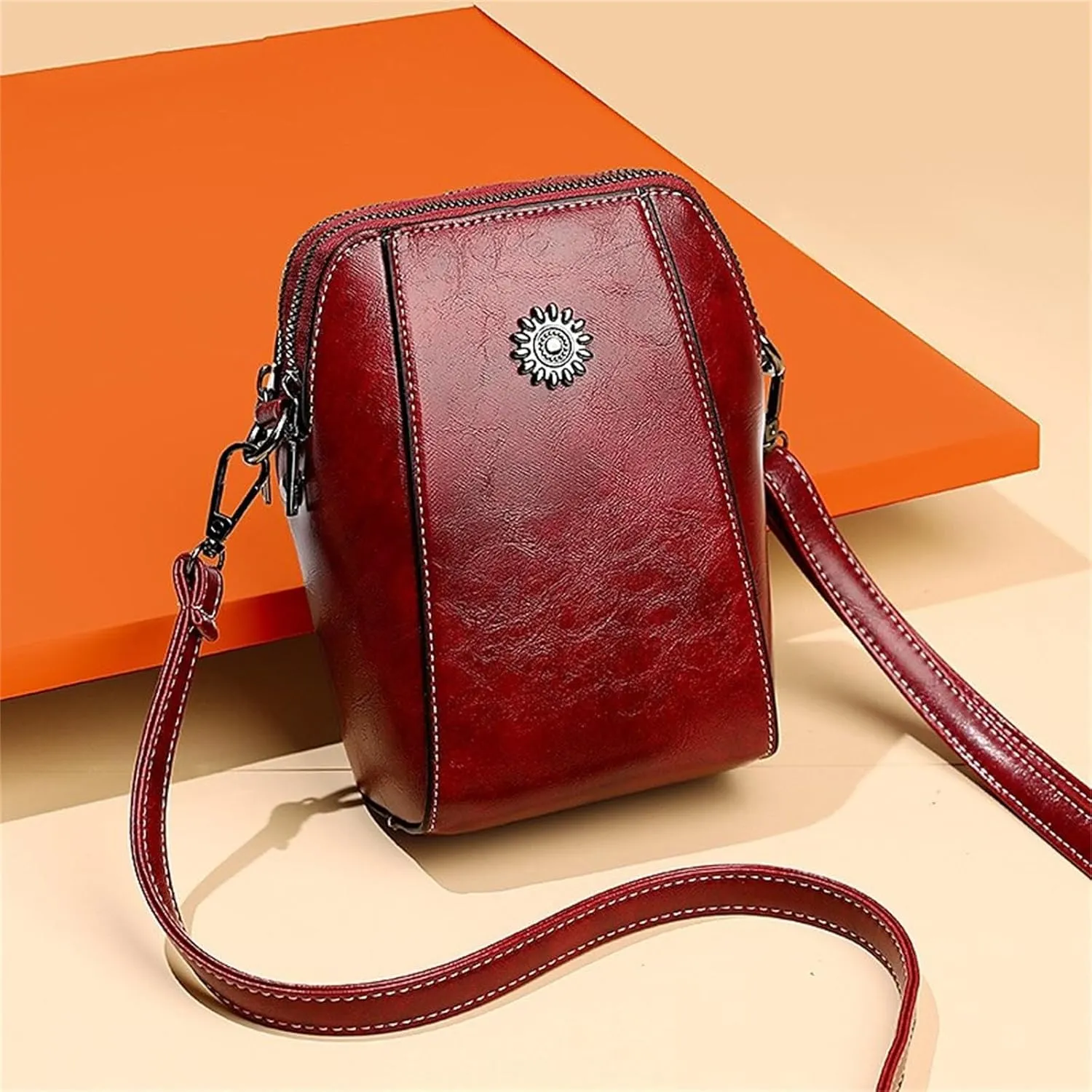 Shopper Shoulder Bag Large Purse & Tote Bag with Double Straps & Zipper Pockets for Everyday Travel Women's Saddle