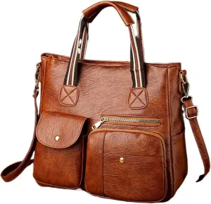 Shoulder Bags Women Crossbody Bags Single Shoulder Handbags Female Bags with Large Capacity Middle Bags Travel(Brown)
