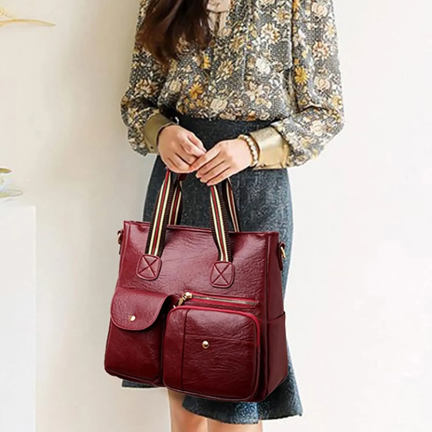 Shoulder Bags Women Crossbody Bags Single Shoulder Handbags Female Bags with Large Capacity Middle Bags Travel(Brown)