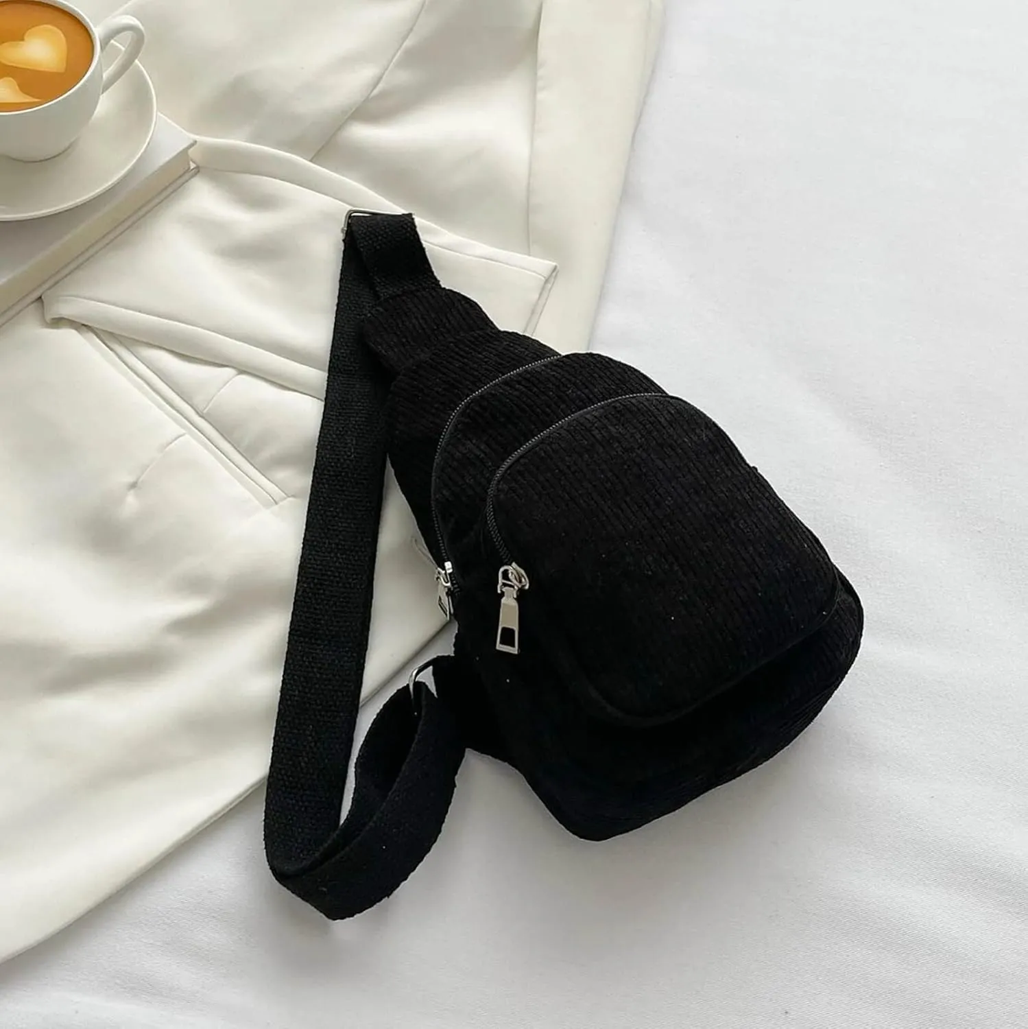 Shoulder Handbags Mini Corduroy Sling Bag Women Shoulder Bag Chest Purse Package