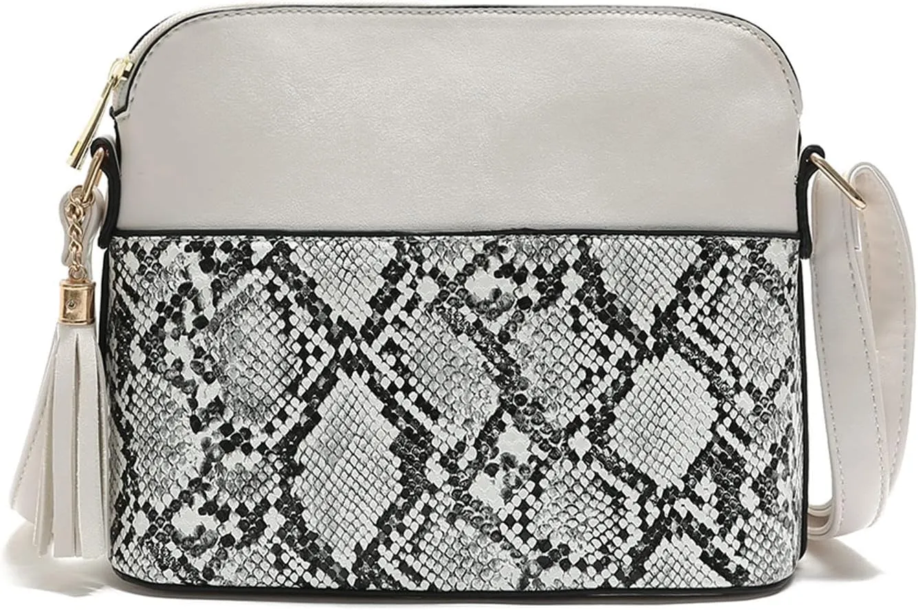 Sling Bags for Women Anti Theft Travel Fabric Nylon Multi Pocket Crossbody Bags Temperament Clutch Purse(White)