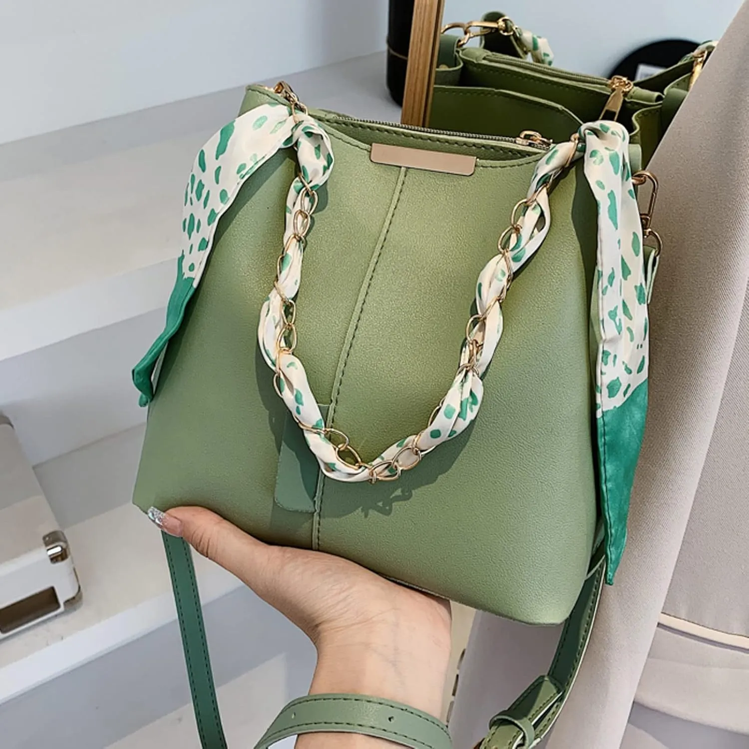 Sling Bags for Women Anti Theft Travel Small Designer Crossbody Bags for Women Temperament Clutch Purse(Green)