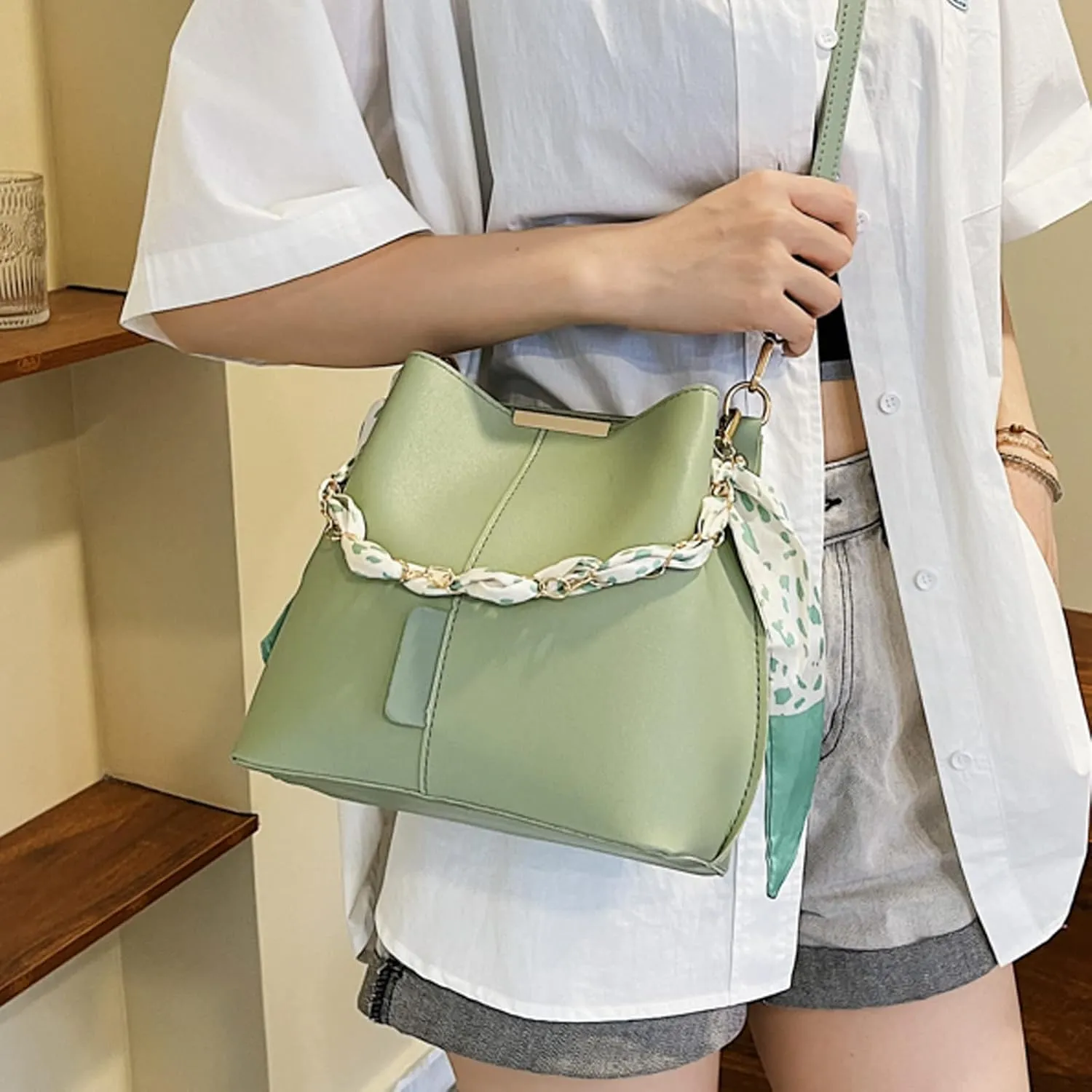 Sling Bags for Women Anti Theft Travel Small Designer Crossbody Bags for Women Temperament Clutch Purse(Green)