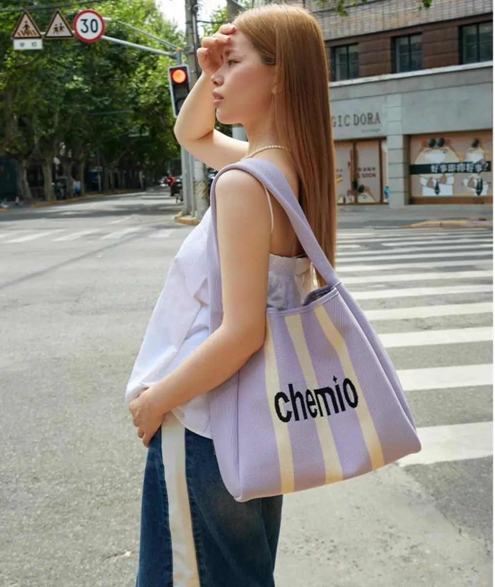 Slouchy Crochet Tote Bag Women Knit Hobo Bags Stripe Shoulder Bag Trendy CrossBody Purse Knitted Travel Satchels Handbag