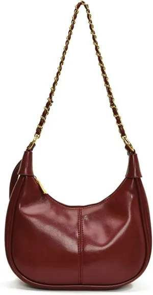 Slouchy PU Leather Hobo Bags Women Trendy Shoulder Bag Crescent Crossbody Phone Purse Cute Satchels Tote Handbag 2024