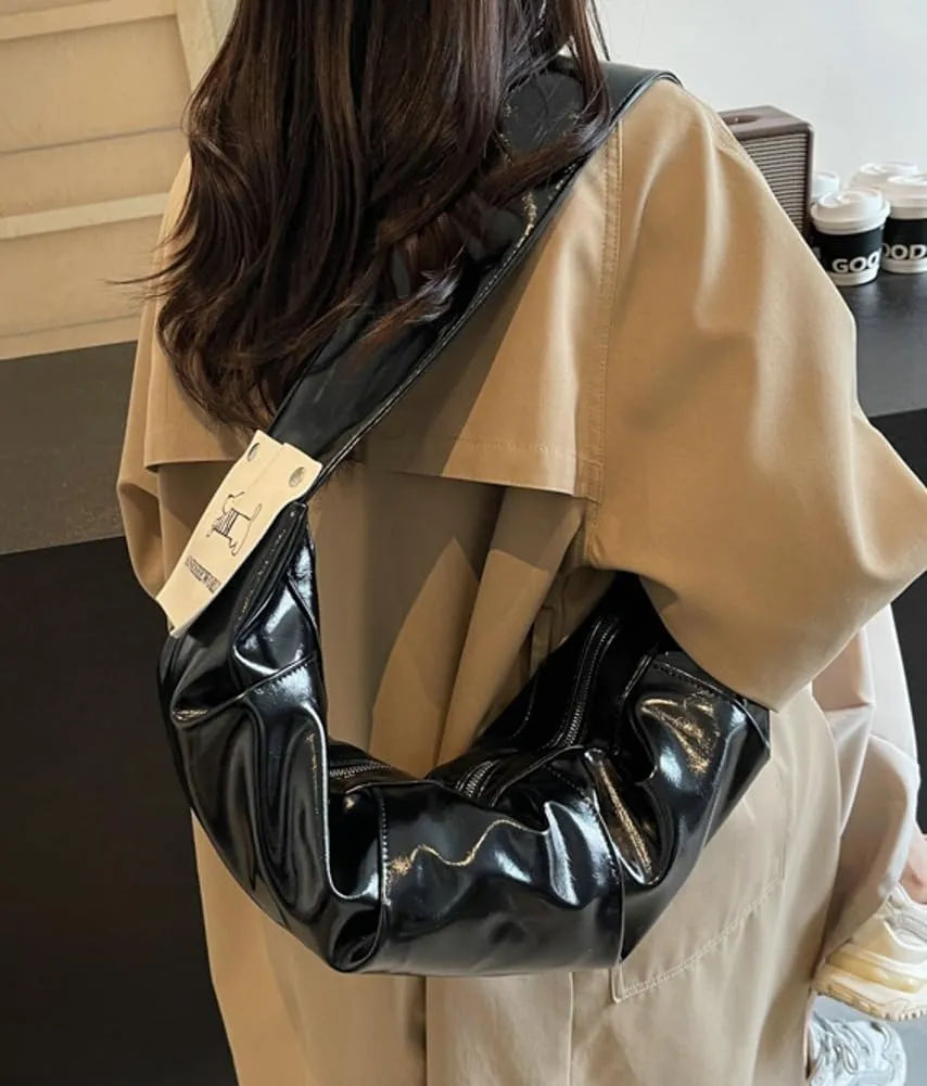 Slouchy Shoulder Bag for Women Dumpling Large Crossbody Tote Purses Soft Vegan Leather Handbag Fashion Satchels