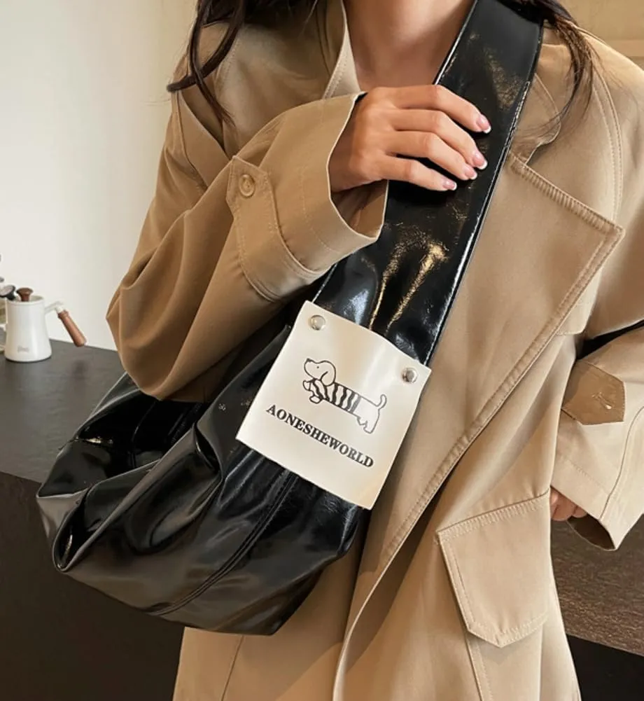 Slouchy Shoulder Bag for Women Dumpling Large Crossbody Tote Purses Soft Vegan Leather Handbag Fashion Satchels
