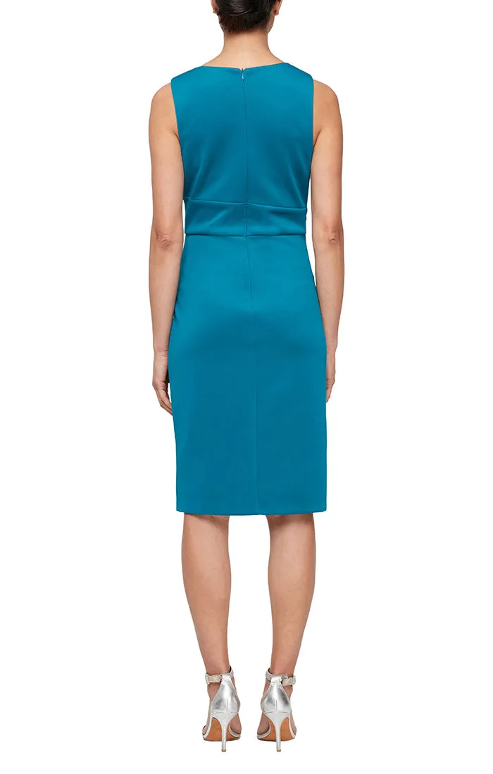 SLVLS SHEATH DRESS WITH CASCADE DETAIL